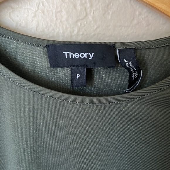 Theory green ruched travel jersey tank top - Picture 6 of 10